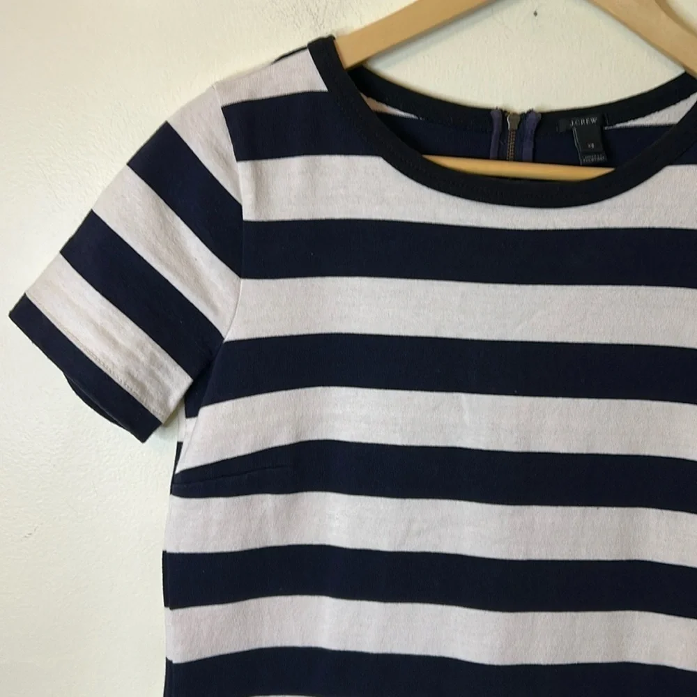 J. Crew Navy and White Stripe Mini Dress Size XS